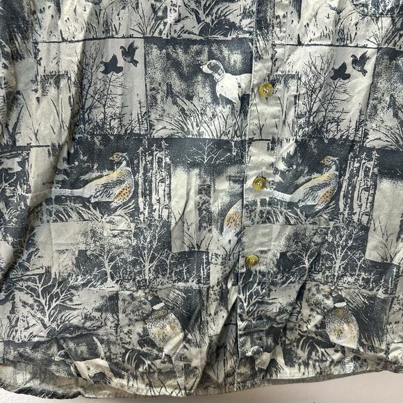 Vtg Field & Stream Button Up Shirt Men L Animal Hunt Allover Print Long Sleeve - Picture 4 of 7